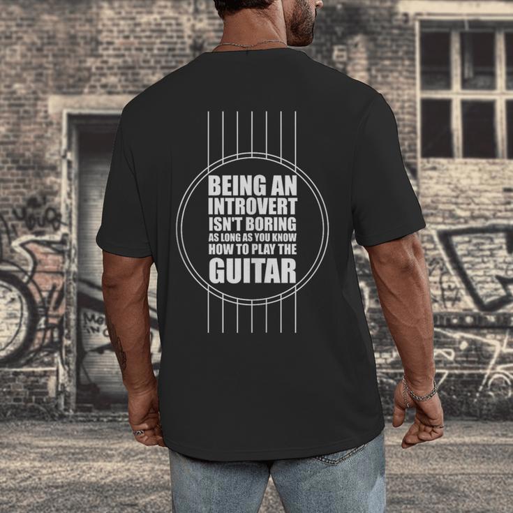 Introvert Guitarist Play Guitar Instrument Music Acoustic Men's Back Print T-Shirt Introvert Guitarist Play Guitar Instrument Music Acoustic Men's Back Print T-Shirt