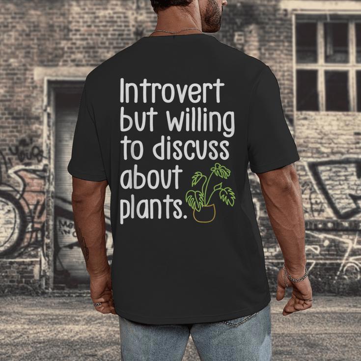 Introvert Humorous Plant Lover Gardening Men's Back Print T-Shirt