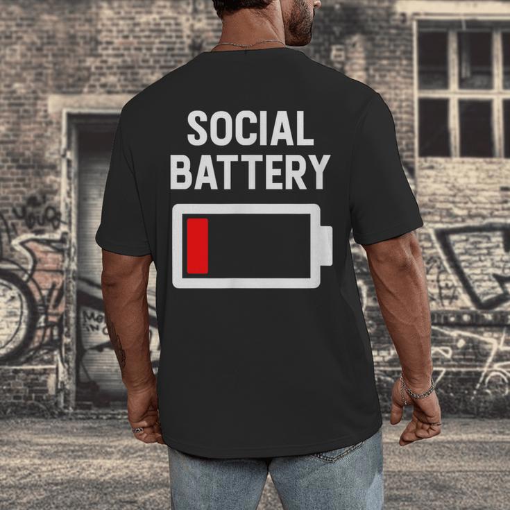 Introvert Low Social Battery Level Anti Social People Men's Back Print T-Shirt