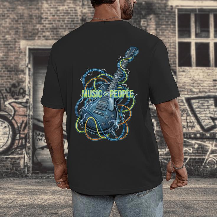 Introvert Music Lover Electric Guitar Rock Men's Back Print T-Shirt