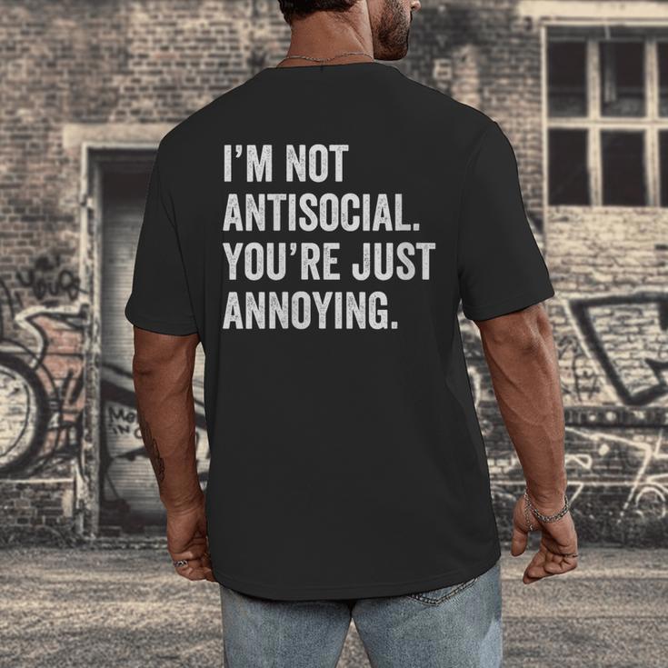 Introvert Quote Snarky Men's Back Print T-Shirt Introvert Quote Snarky Men's Back Print T-Shirt