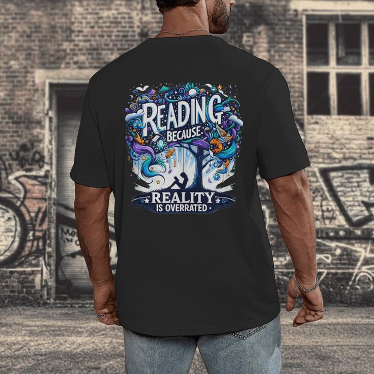 Introvert Reader Bibliofile Bookworm Loves Books Men's Back Print T-Shirt