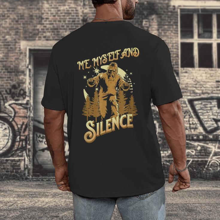 Introvert Relaxation Me Myself And Silence Vacation Bigfoot Men's Back Print T-Shirt Introvert Relaxation Me Myself And Silence Vacation Bigfoot Men's Back Print T-Shirt