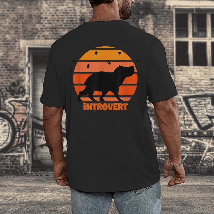 Introvert Retro Sunset Capybara Tee Men's Back Print T-Shirt
