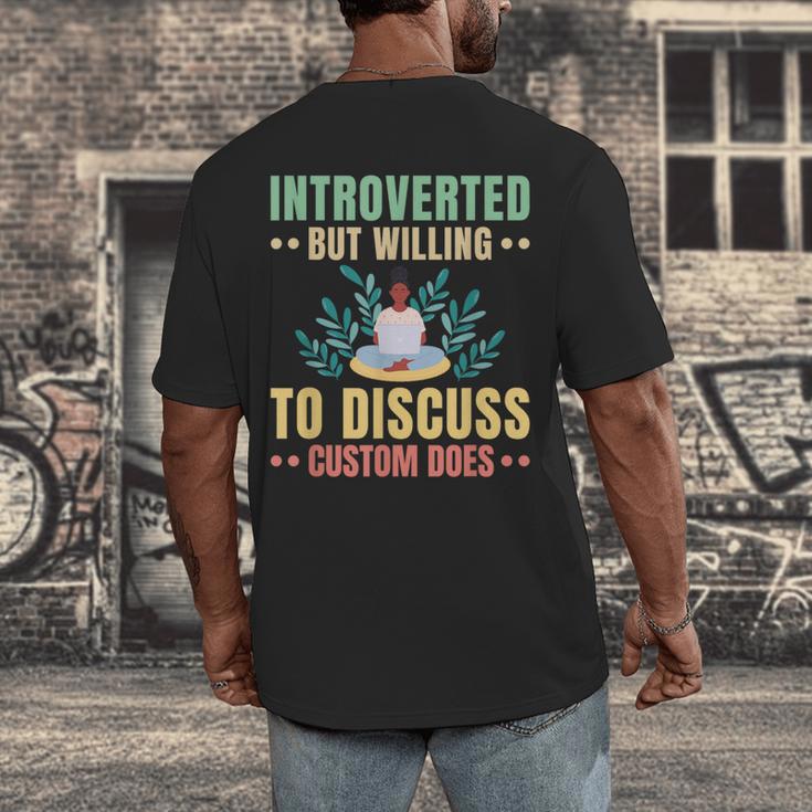 Introvert Saying Antisocial Sarcasm Introverts Men's Back Print T-Shirt Introvert Saying Antisocial Sarcasm Introverts Men's Back Print T-Shirt