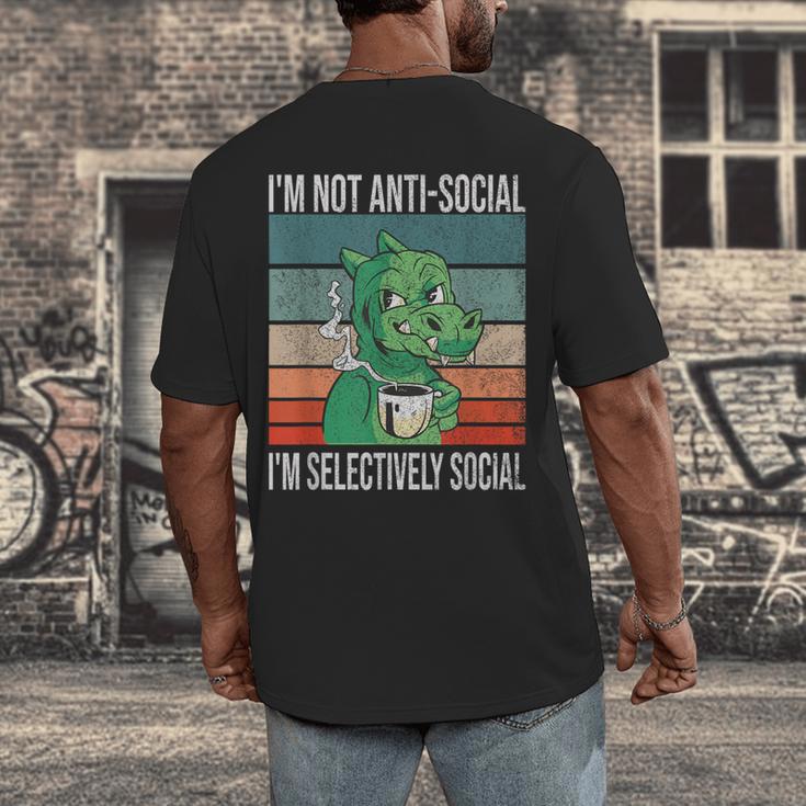 Introvert Selectively Social Anti-Social Shy Men's Back Print T-Shirt Introvert Selectively Social Anti-Social Shy Men's Back Print T-Shirt