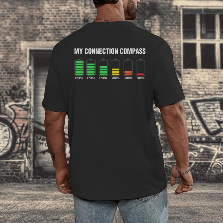 Introvert Tired Battery Men's Back Print T-Shirt