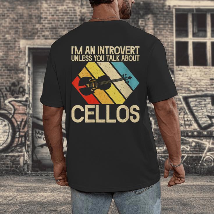 Im An Introvert Unless You Talk About Cellos Men's Back Print T-Shirt Im An Introvert Unless You Talk About Cellos Men's Back Print T-Shirt