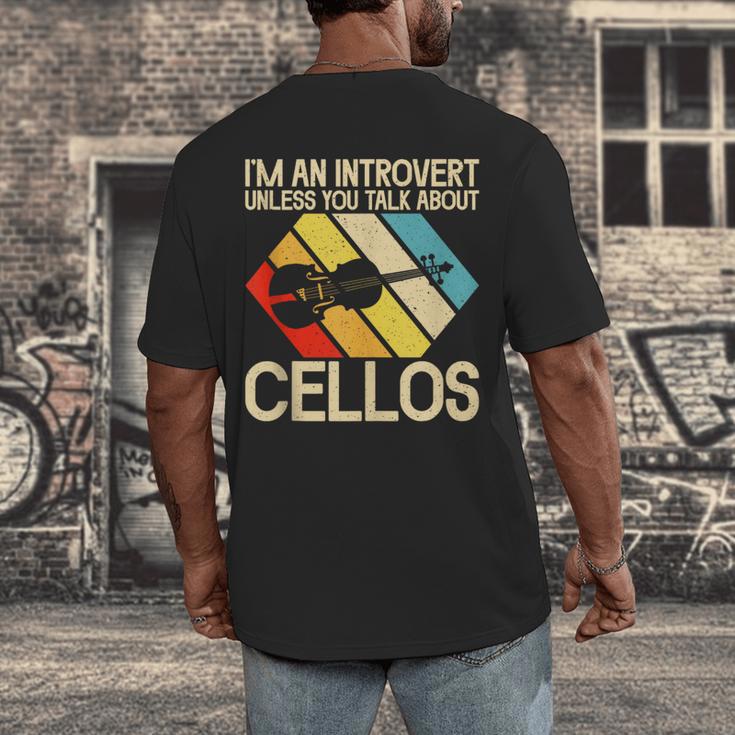 Im An Introvert Unless You Talk About Cellos Men's Back Print T-Shirt