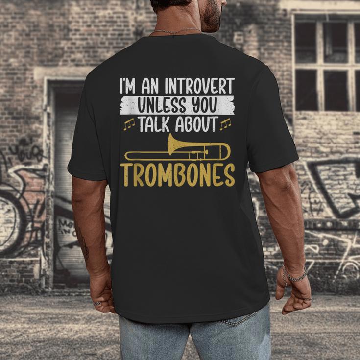 Im An Introvert Unless You Talk About Trombone Men's Back Print T-Shirt Im An Introvert Unless You Talk About Trombone Men's Back Print T-Shirt