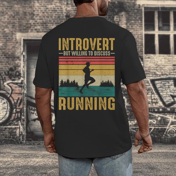 Introvert But Willing To Discuss Running Men's Back Print T-Shirt