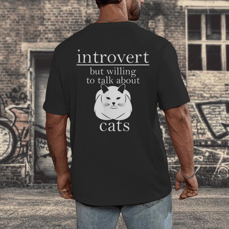 Introvert But Willing To Talk About Cats Men's Back Print T-Shirt Introvert But Willing To Talk About Cats Men's Back Print T-Shirt
