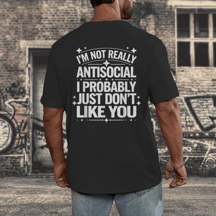 Introverted I'm Not Really Antisocial I Probably Men's Back Print T-Shirt