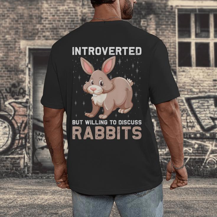 Introverted Rabbits Bunny Lover Rabbit Introvert Men's Back Print T-Shirt