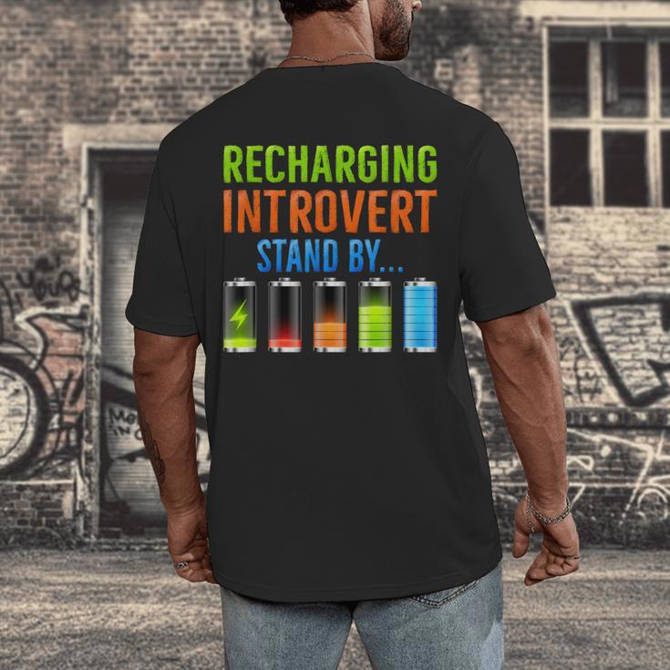 Introverted Recharging Introvert Saying Sarcasm Men's Back Print T-Shirt Introverted Recharging Introvert Saying Sarcasm Men's Back Print T-Shirt