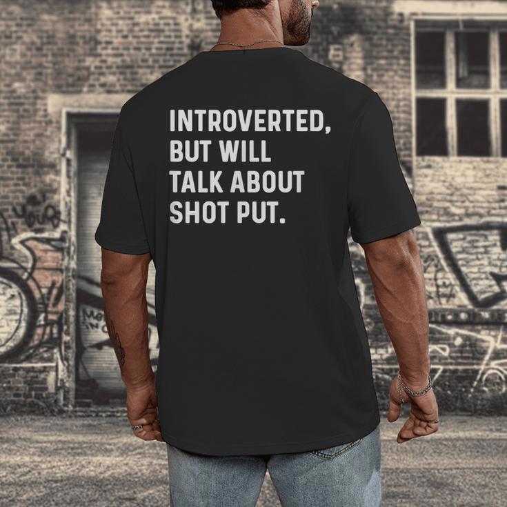 Introverted But Will Talk About Shot Put Track Field Thrower Men's Back Print T-Shirt
