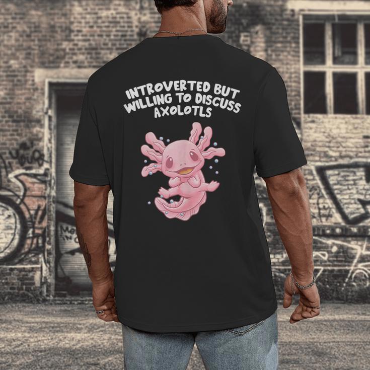 Introverted But Willing To Discuss Axolotl Salamander Men's Back Print T-Shirt Introverted But Willing To Discuss Axolotl Salamander Men's Back Print T-Shirt