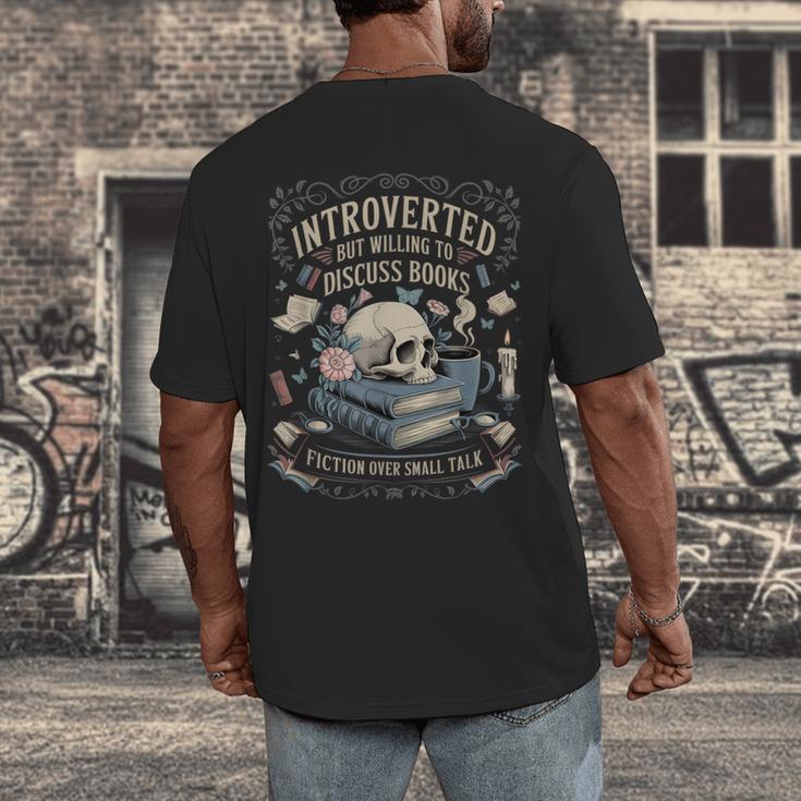 Introverted But Willing To Discuss Books Club Cozy Aesthetic Men's Back Print T-Shirt