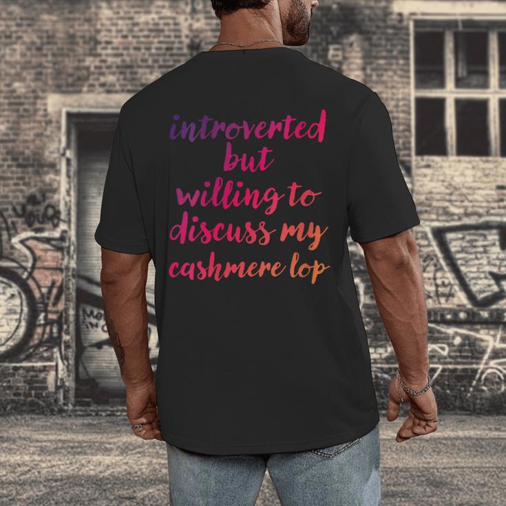 Introverted Willing To Discuss Cashmere Lop Introvert Men's Back Print T-Shirt Introverted Willing To Discuss Cashmere Lop Introvert Men's Back Print T-Shirt