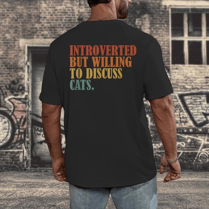 Introverted But Willing To Discuss Cats Introvert Men's Back Print T-Shirt Introverted But Willing To Discuss Cats Introvert Men's Back Print T-Shirt