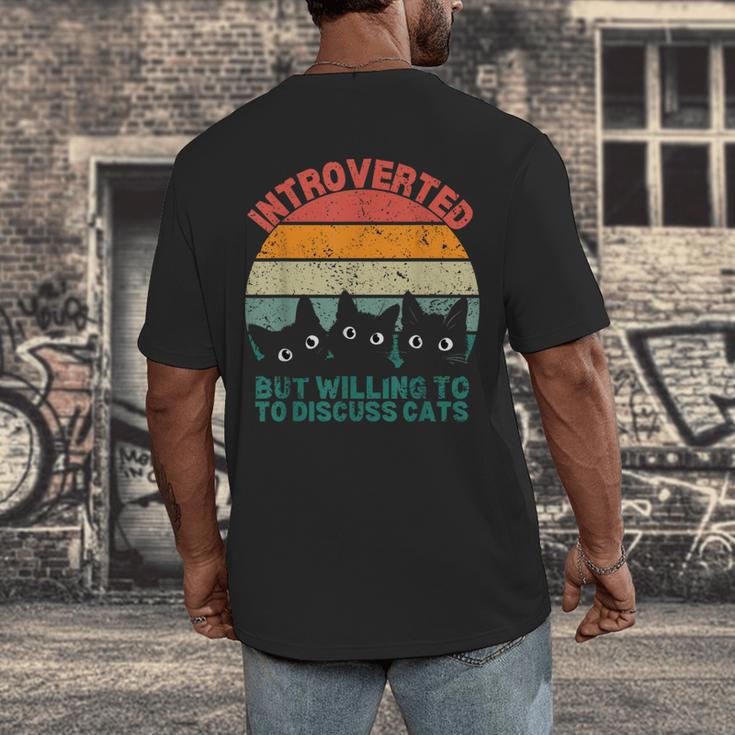 Introverted But Willing To Discuss Cats Men's Back Print T-Shirt Introverted But Willing To Discuss Cats Men's Back Print T-Shirt