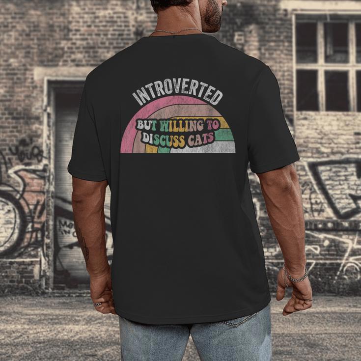 Introverted But Willing To Discuss Cats Rainbow Men's Back Print T-Shirt Introverted But Willing To Discuss Cats Rainbow Men's Back Print T-Shirt