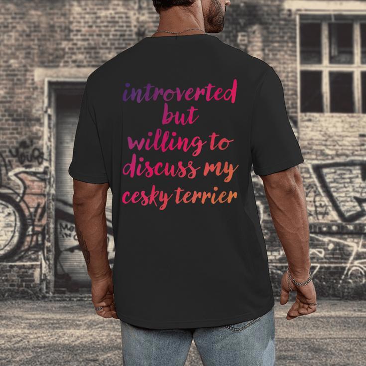 Introverted Willing To Discuss Cesky Terrier Introvert Men's Back Print T-Shirt