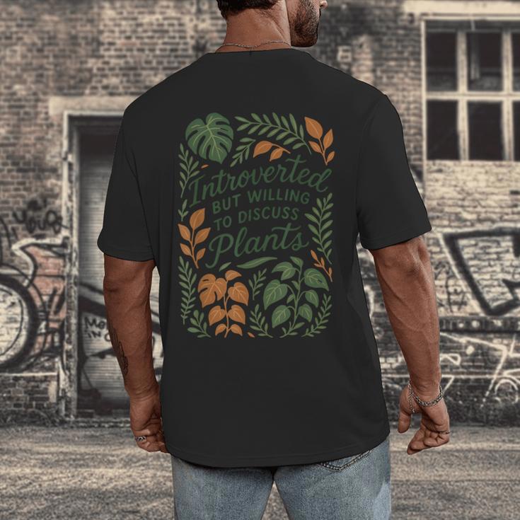 Introverted But Willing To Discuss Plants Botanical Men's Back Print T-Shirt Introverted But Willing To Discuss Plants Botanical Men's Back Print T-Shirt