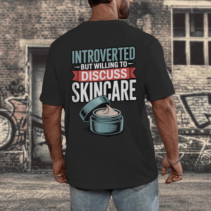 Introverted But Willing Discuss Skincare Men's Back Print T-Shirt