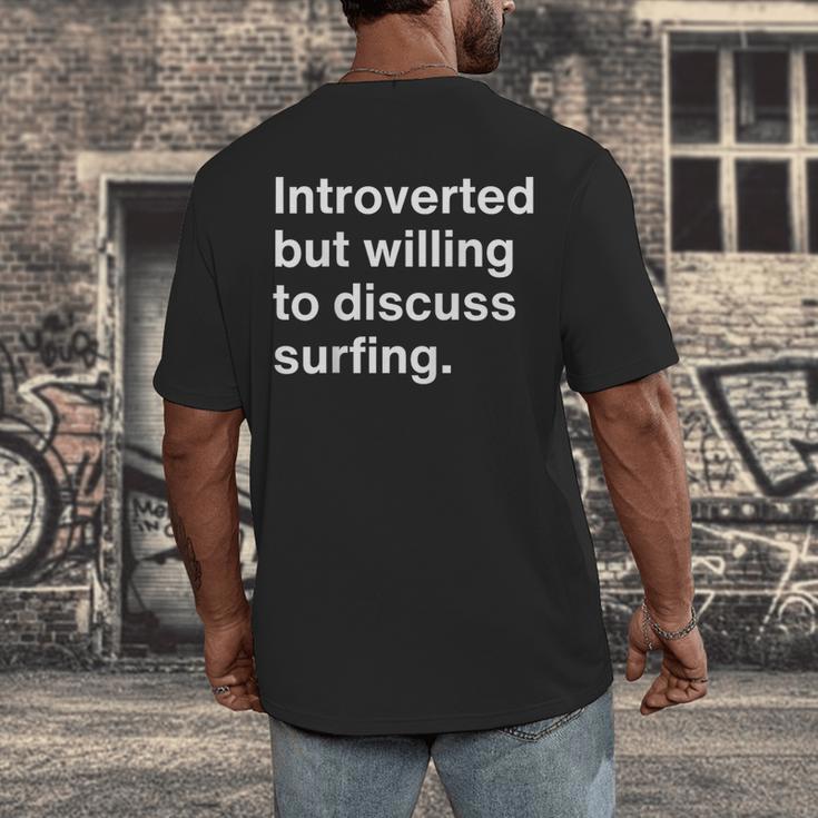 Introverted But Willing To Discuss Surfing Introverts Men's Back Print T-Shirt Introverted But Willing To Discuss Surfing Introverts Men's Back Print T-Shirt