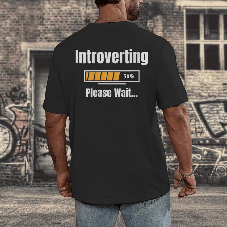 Introverting Please Wait Humor Sarcastic Geek Gamer Jokes Men's Back Print T-Shirt