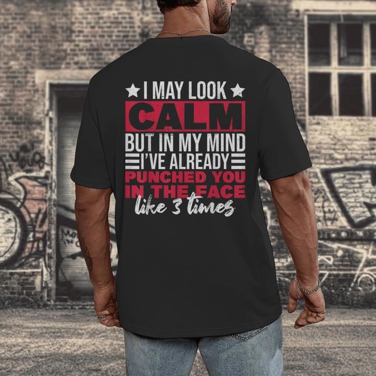 Introverts I May Look Calm But In My Head Men's Back Print T-Shirt Introverts I May Look Calm But In My Head Men's Back Print T-Shirt