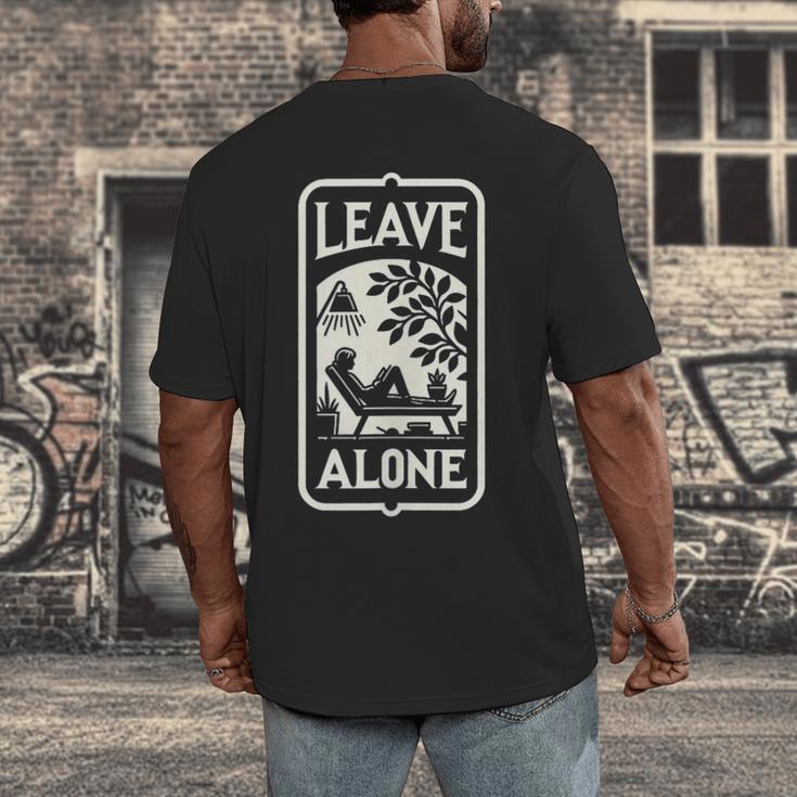 Introvert's Peaceful Solitude Graphic Leave Alone Quiet Men's Back Print T-Shirt Introvert's Peaceful Solitude Graphic Leave Alone Quiet Men's Back Print T-Shirt