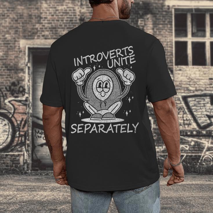 Introverts Unite Anti-Social Shy Person Joke Men's Back Print T-Shirt
