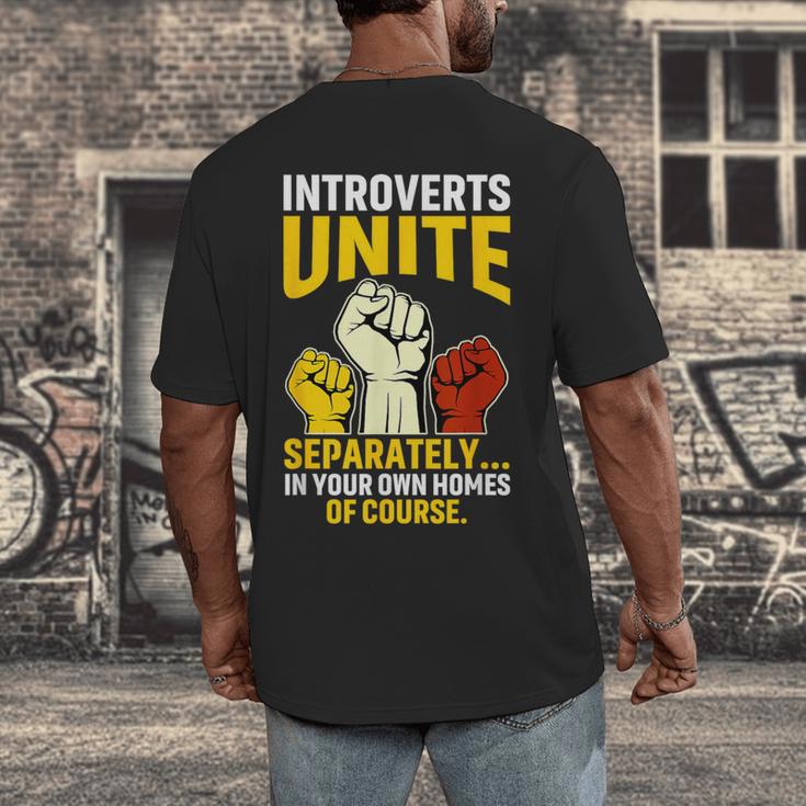 Introverts Unite Introvert Antisocial Anti Social Men's Back Print T-Shirt Introverts Unite Introvert Antisocial Anti Social Men's Back Print T-Shirt