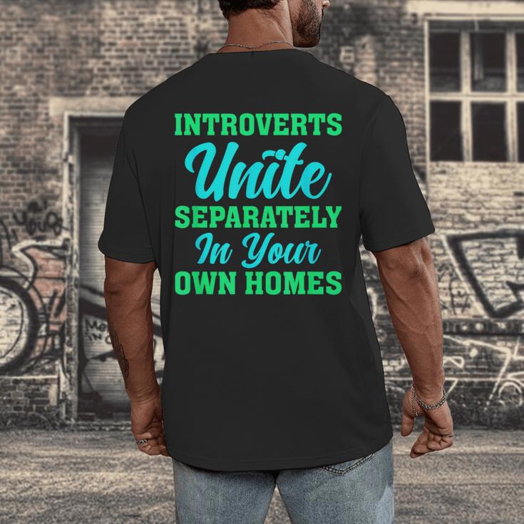Introverts Unite Introvert Antisocial Sarcasm Anti Social Men's Back Print T-Shirt Introverts Unite Introvert Antisocial Sarcasm Anti Social Men's Back Print T-Shirt