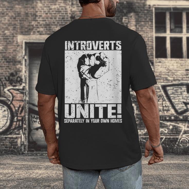 Introverts Unite Separately In Your Own Homes Introvert Men's Back Print T-Shirt