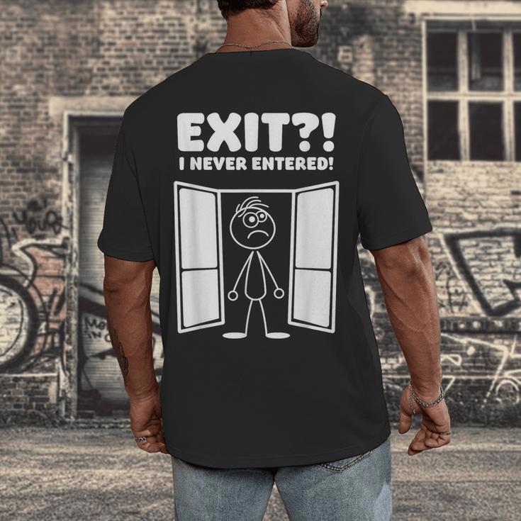 Irony Sarcasm Introvert Dry Humor Comic Cartoon Geek Nerd Men's Back Print T-Shirt