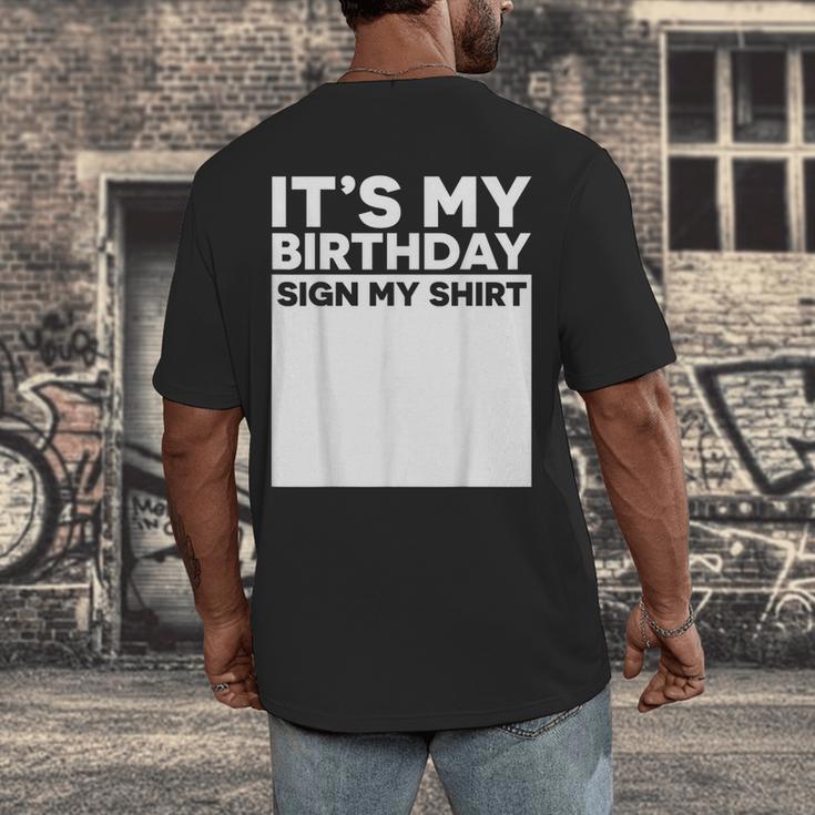 It's My Birthday Sign Boy Men Decoration Guestbook Men's Back Print T-Shirt