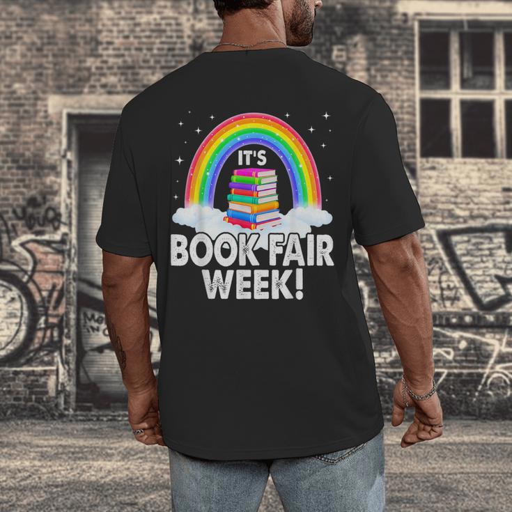 It's Book Fair Week Librarian Library Literacy Reading Men's Back Print T-Shirt It's Book Fair Week Librarian Library Literacy Reading Men's Back Print T-Shirt