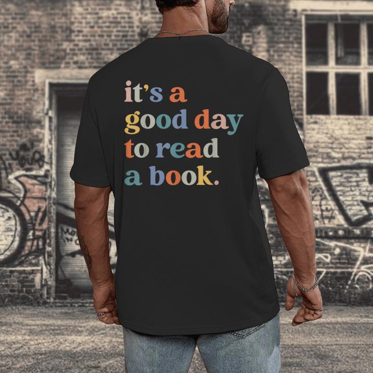 It's A Good Day To Read A Book Books Library Reading Men's Back Print T-Shirt