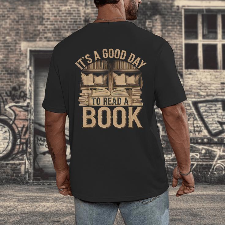 It’s a Good Day To Read a Book Lovers Library Reading Men's Back Print T-Shirt