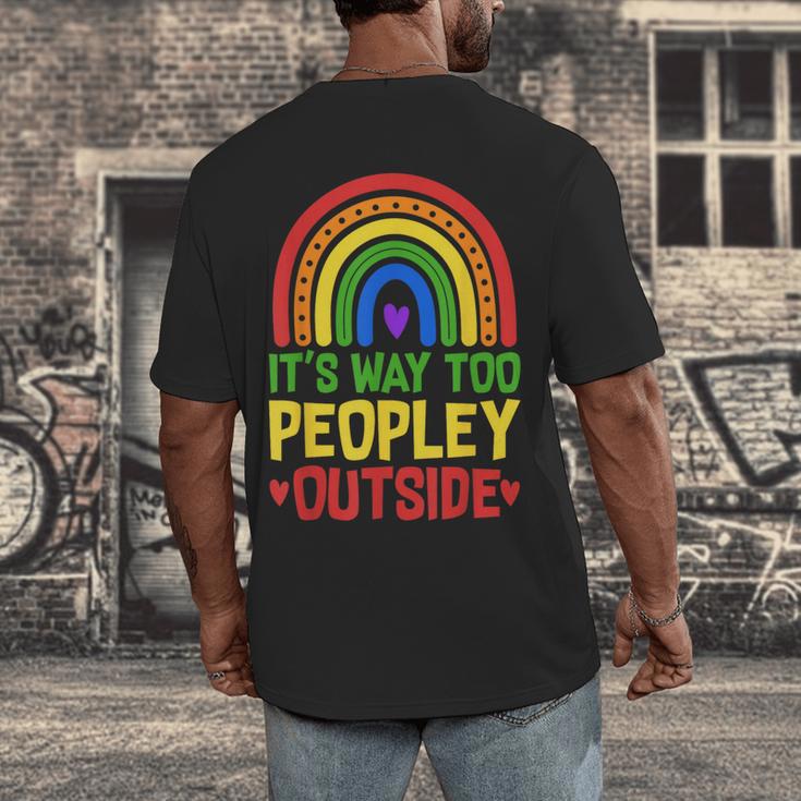 It's Way Too Peopley Outside Anti Social Introvert Men's Back Print T-Shirt It's Way Too Peopley Outside Anti Social Introvert Men's Back Print T-Shirt