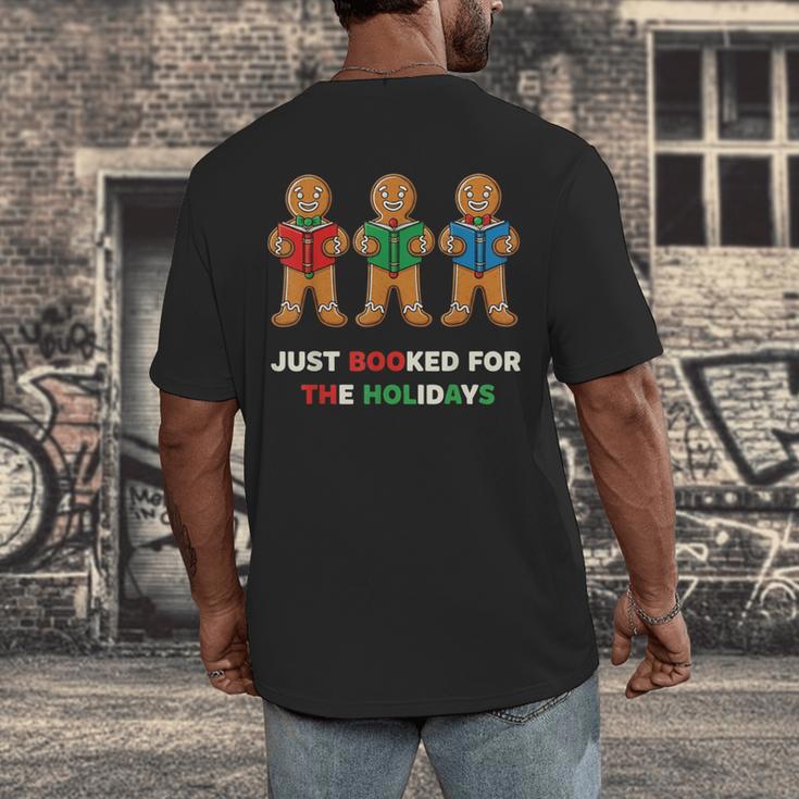Just Booked For The Holidays Gingerbread Men's Back Print T-Shirt