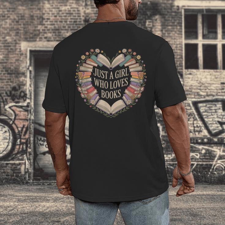Just a Girl Who Loves Books Book Lover Librarian For Women Men's Back Print T-Shirt