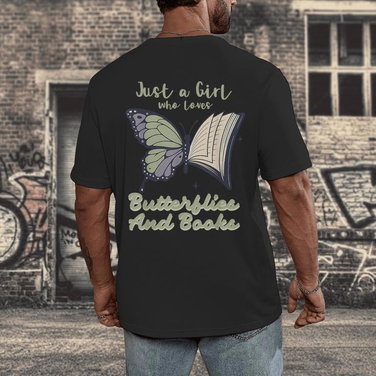 Just a Girl Who Loves Butterflies And Books Butterfly Men's Back Print T-Shirt