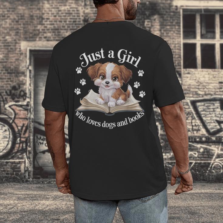 Just a Girl Who Loves Dogs And Books Cute Dog Men's Back Print T-Shirt
