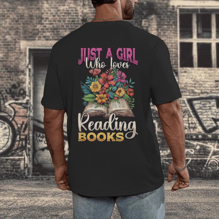 Just A Girl Who Loves Reading Books Men's Back Print T-Shirt