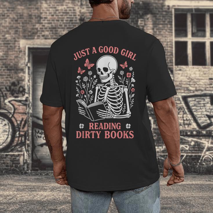 Just A Good Girl Reading Dirty Books Dark Romance Men's Back Print T-Shirt Just A Good Girl Reading Dirty Books Dark Romance Men's Back Print T-Shirt