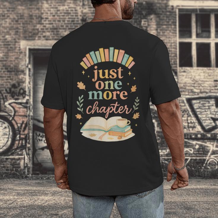 Just One More Chapter Cozy Book Lover Reading & Coffee Men's Back Print T-Shirt